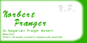 norbert pranger business card